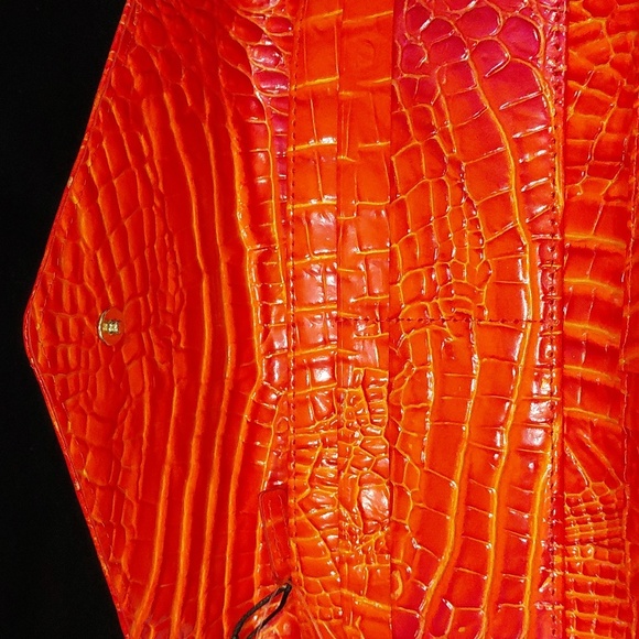 Brahmin Orange Crocodile Embossed Wallet - Picture 3 of 9